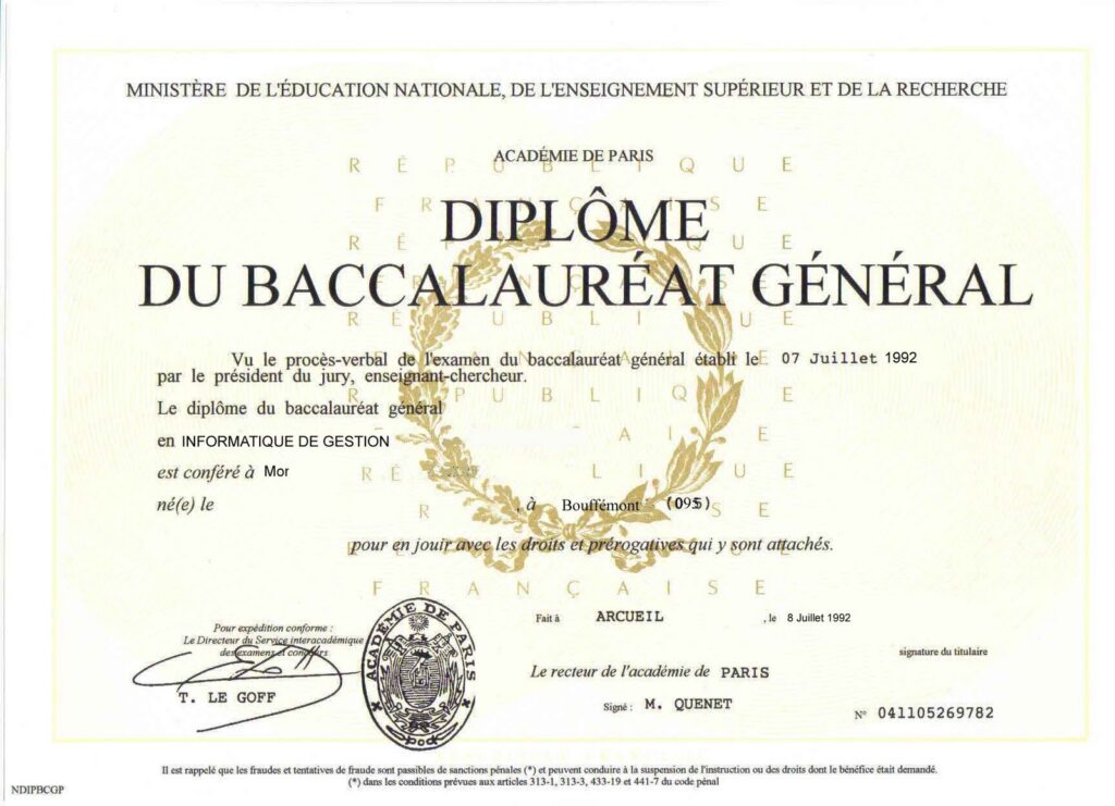 Acheter un diplôme express a paris